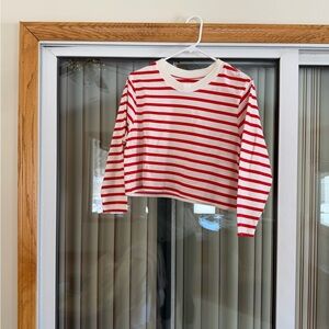 NWOT Hanes x Karla Classic Striped Long Sleeve Crop Tee